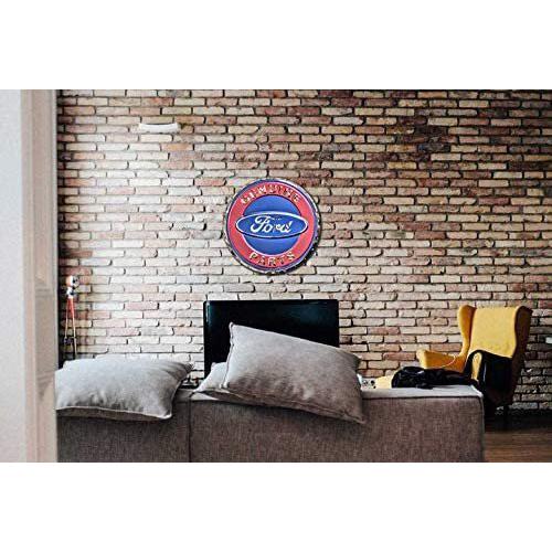 Genuine Ford Parts Stainless Steel Wall Hanging Sign - Blue/Red/Chrome : 22"-SR1 Performance