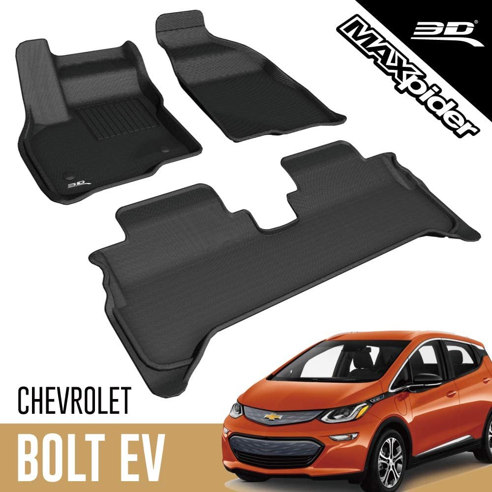 2017-2022 Chevrolet Bolt EV All Weather Floor Mats 3D MAXpider Kagu Custom Fit-SR1 Performance