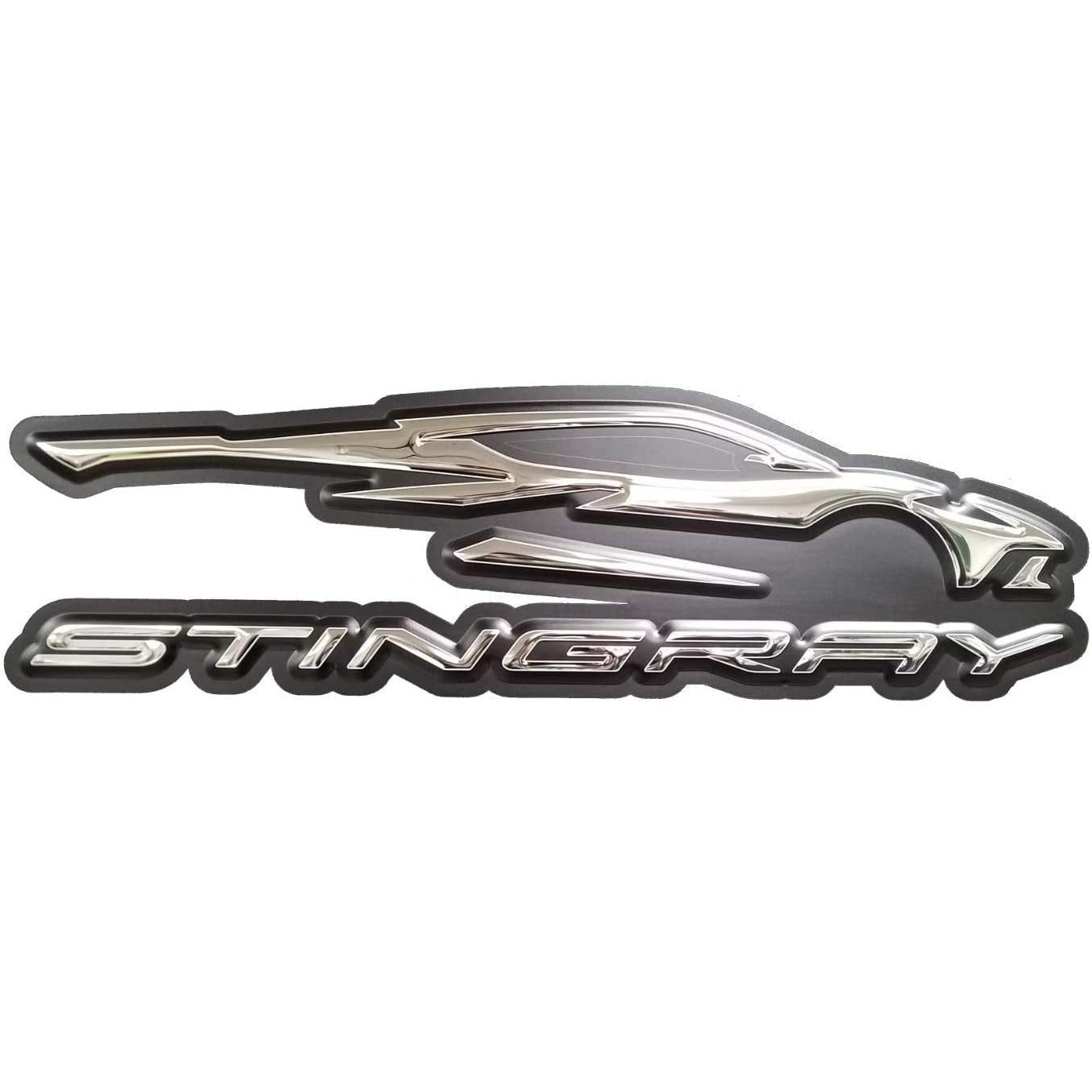 C8 Corvette Gesture Logo & Script Sign - Chrome : 34" x 10"-SR1 Performance