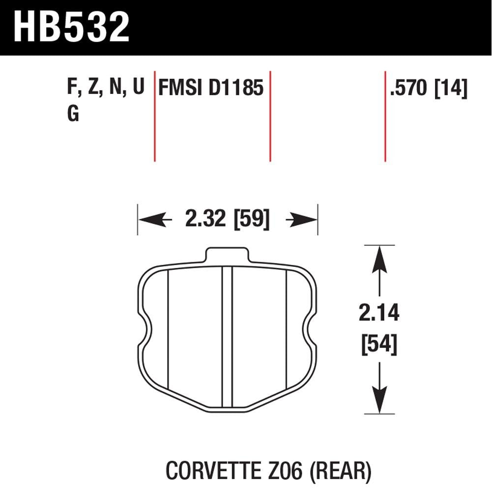 C6 Corvette Brake Pads - Hawk HPS (Street) Rear-SR1 Performance
