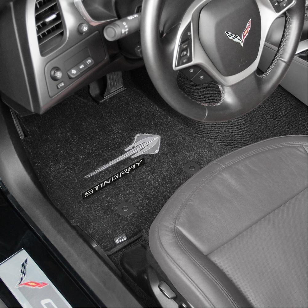 C7 Corvette Stingray Floor Mats - Stingray Emblem & Script : Black-SR1 Performance