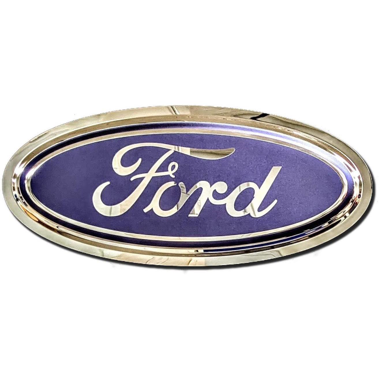 Ford Oval Logo Stainless Steel Wall Hanging Sign - Blue/Chrome-SR1 Performance