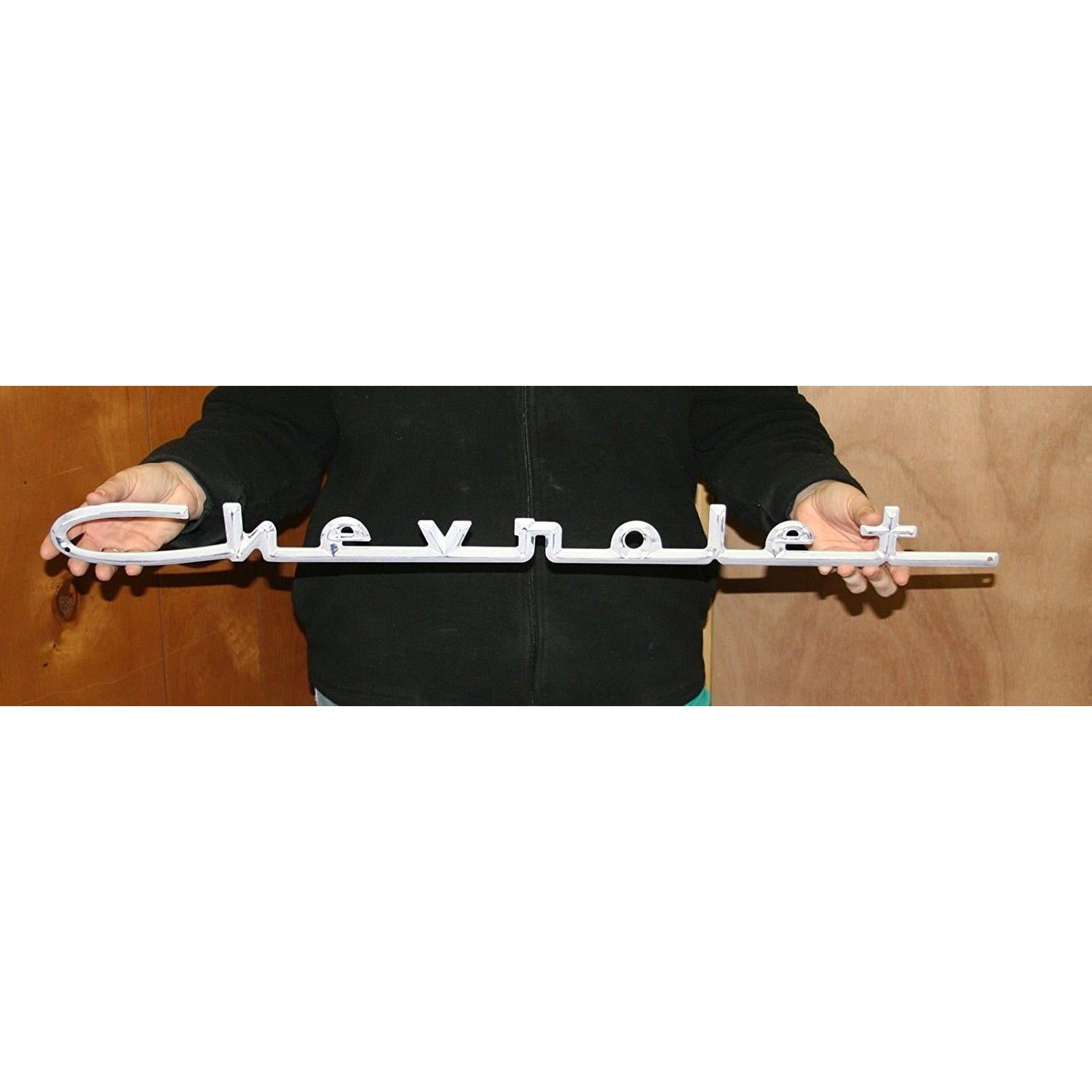 Chevy 1957 Hood Script Metal Wall Sign 34" x 3" - Large Chevrolet Sign-SR1 Performance