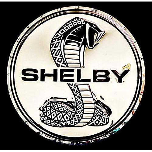 Shelby Super Snake Badge Stainless Steel Wall Hanging Sign - White/Chrome : 22"-SR1 Performance