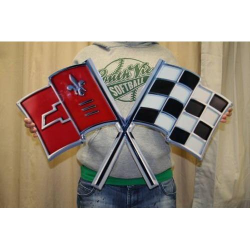 1965 Corvette Flags Large Metal Sign 28" x 17"-SR1 Performance