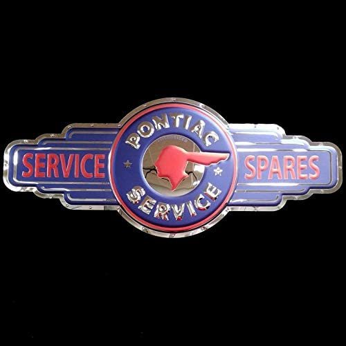 Pontiac Service/Spares Stainless Steel Wall Hanging Sign - 16" x 35"-SR1 Performance