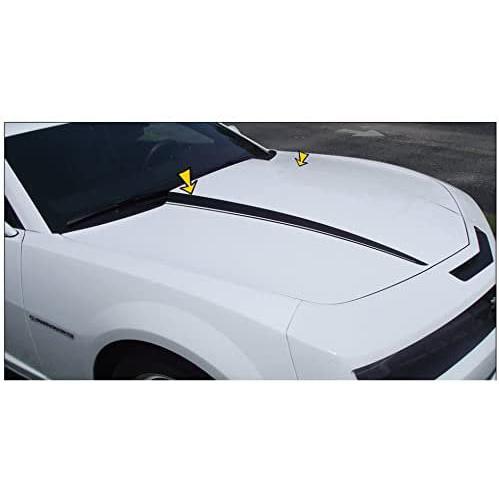 Camaro Hood Accent Stripes with Pinstripe 426HP - Gloss Black-SR1 Performance
