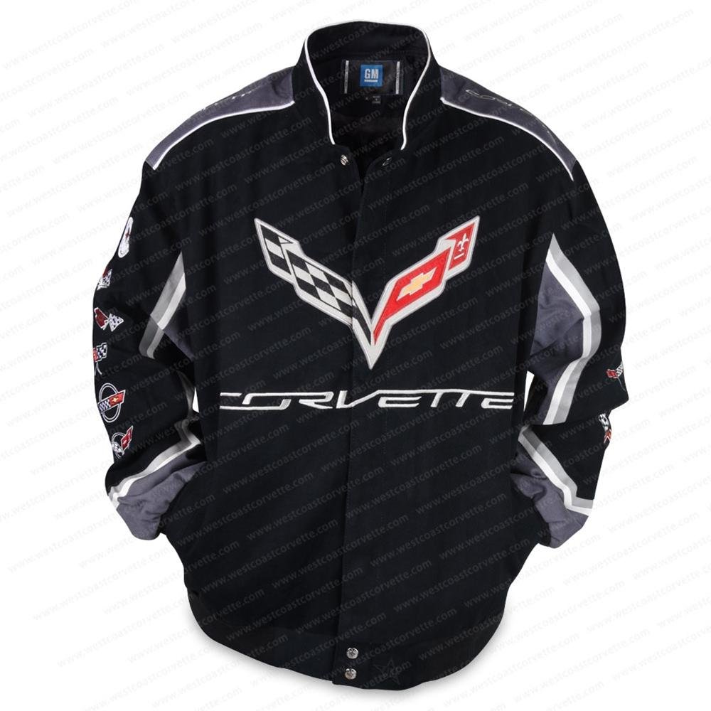 C1-C7 Corvette All Logo Collage Twill Jacket - Black-SR1 Performance