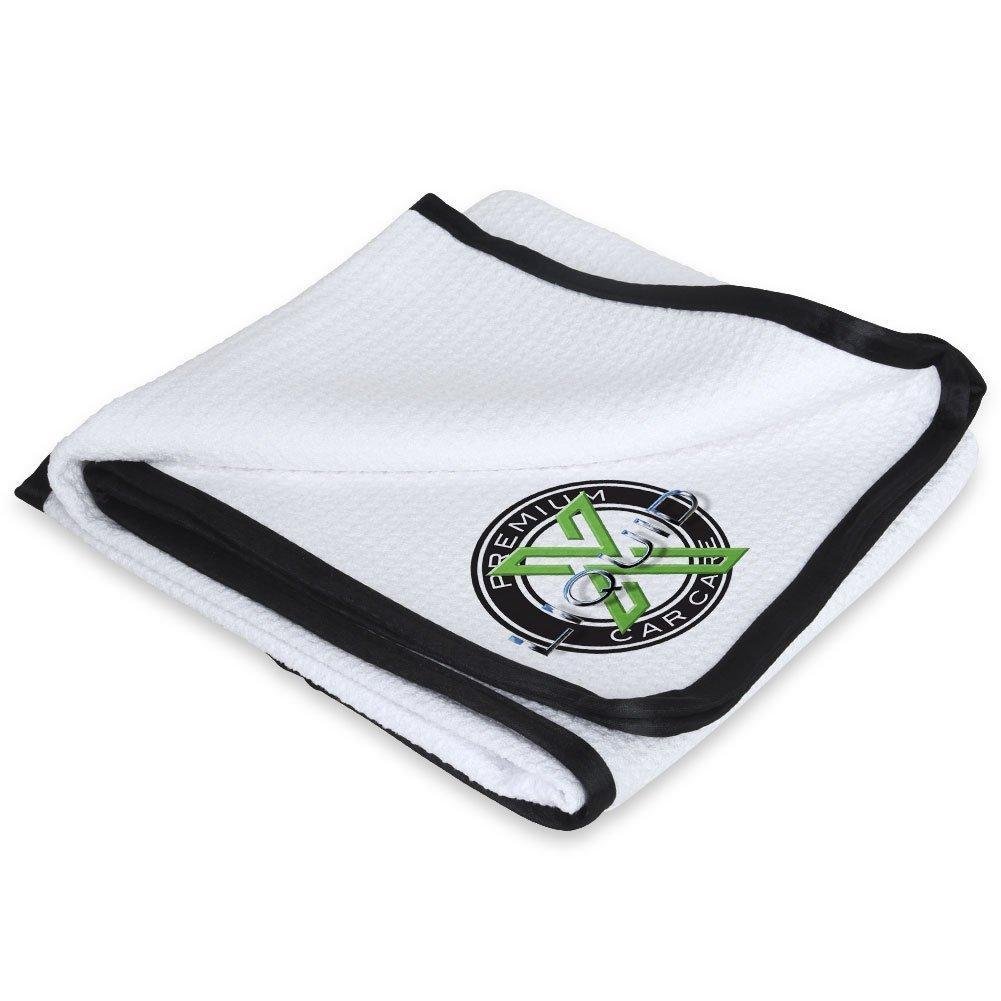 Liquid X Logo Arctic Drying Towel White Waffle Weave - 25" x 36"-SR1 Performance