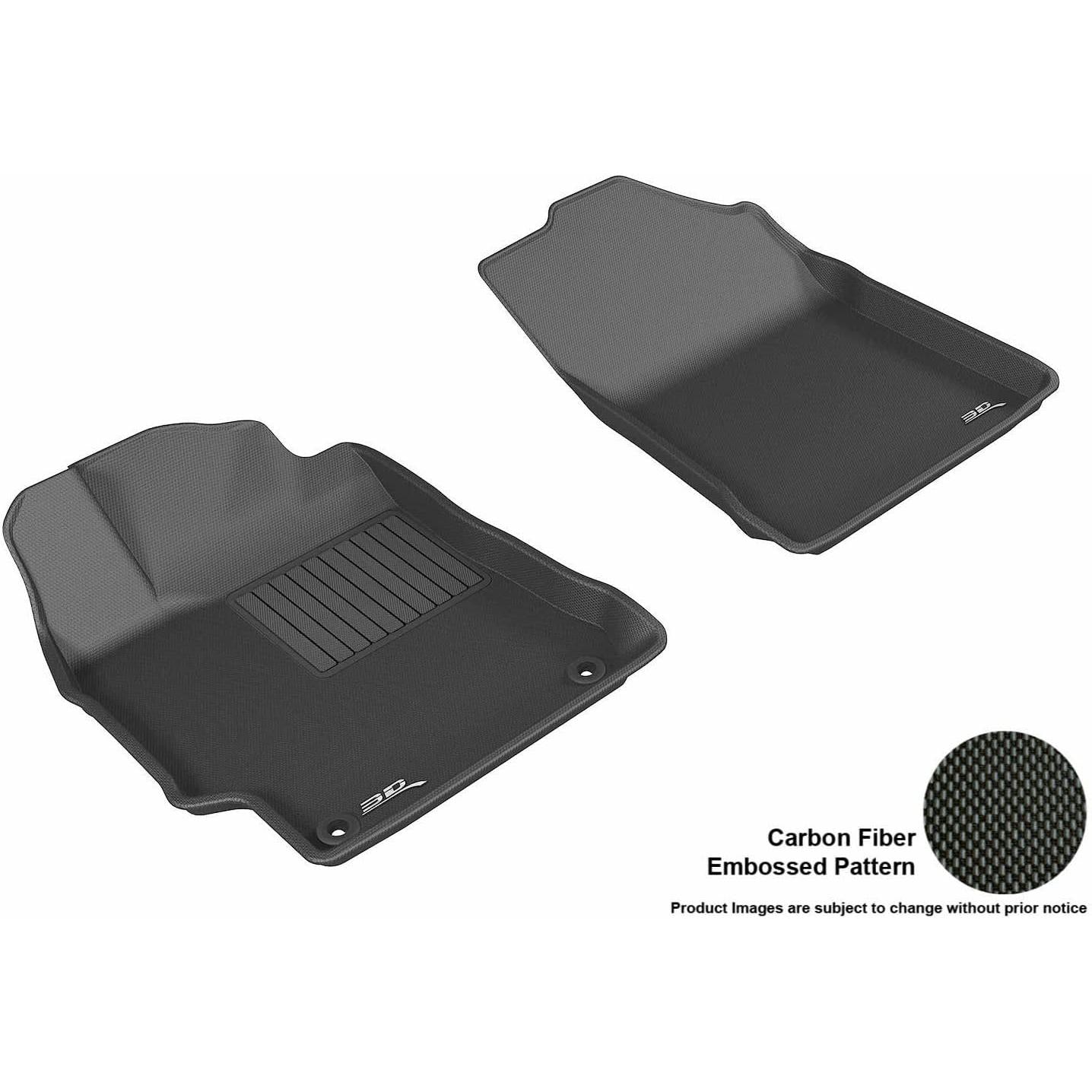 3D MAXpider - L1TY17301509 All-Weather Floor Mats for Toyota Camry 2015 2016 2017 Custom Fit Car Floor Liners, Kagu Series (1st & 2nd Row, Black)-SR1 Performance