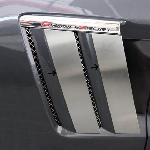 Corvette Grand Sport Fender Pillar Accent Stainless Steel : 2010-2013 Grand Sport-SR1 Performance