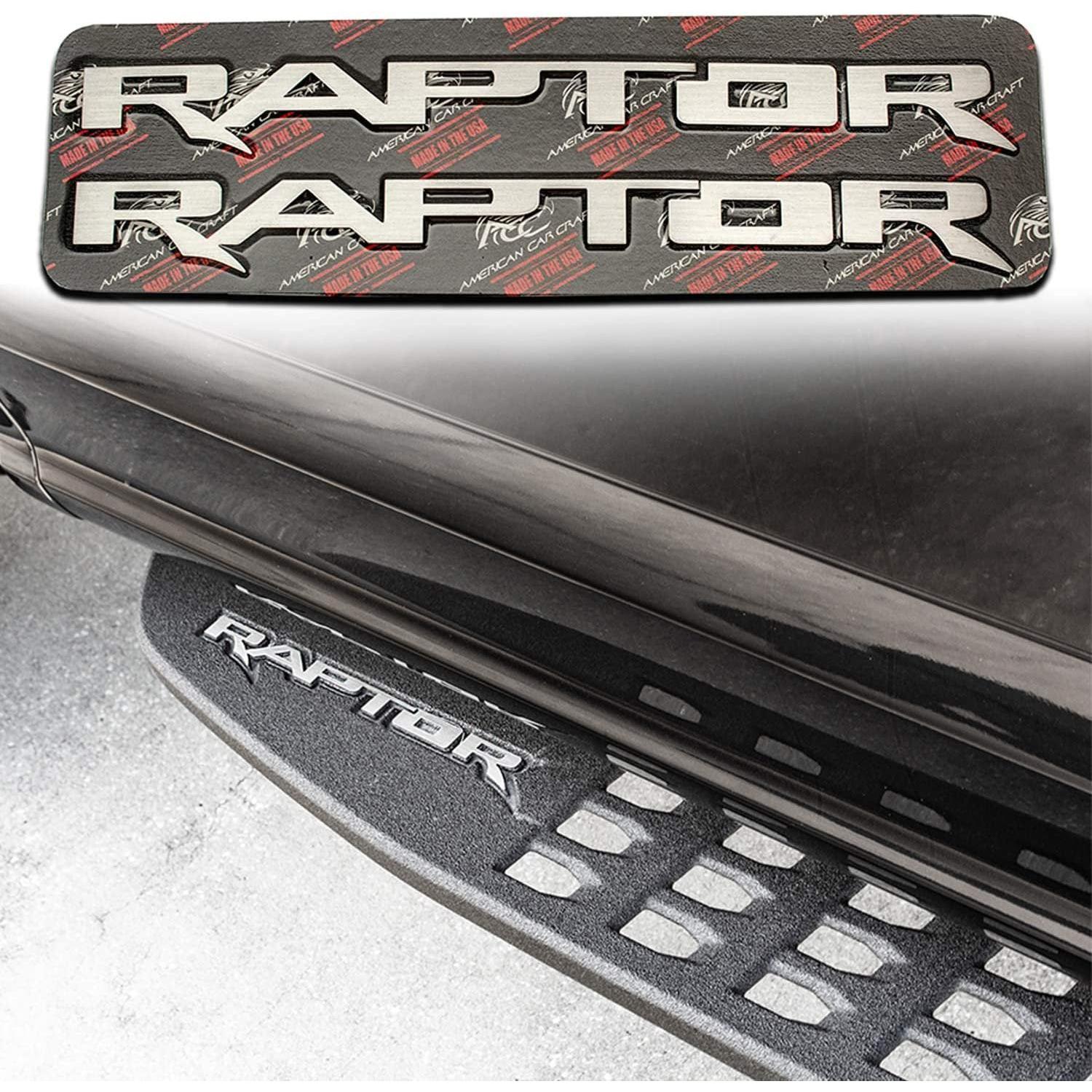 American Car Craft Stainless Steel RAPTOR Running Board Emblems | 2017-2020 Ford Raptor-SR1 Performance