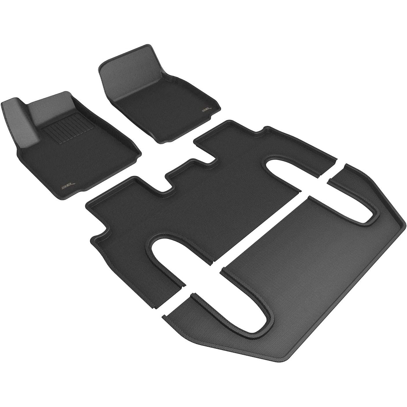 2023 Tesla Model X 3D MAXpider Custom Fit All Weather Kagu Floor Mats - Black-SR1 Performance