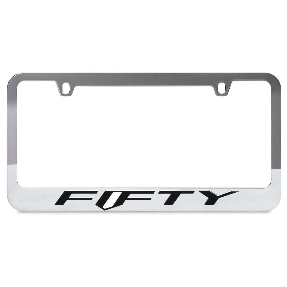 Camaro Fifty License Plate Frame - Chrome with Black-SR1 Performance