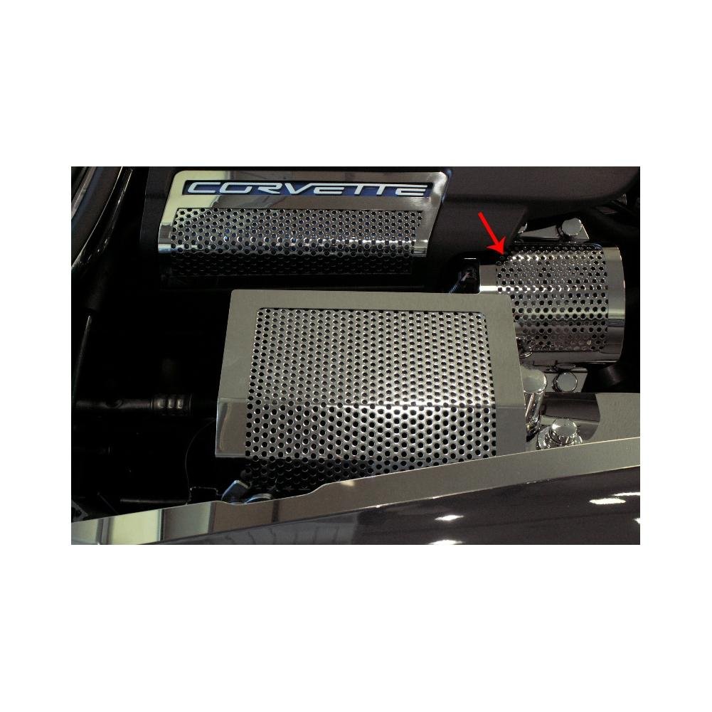 Corvette Alternator Cover - Perforated Stainless Steel : 2009-2013 ZR1-SR1 Performance