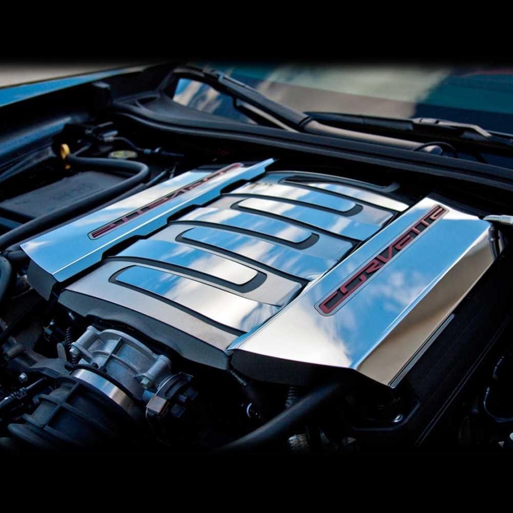 2014-2017 C7/Z51 Corvette Stingray - 2pc Fuel Rail Covers Factory Overlay With Polished/Brushed Trim-SR1 Performance