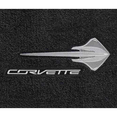 Lloyd Mats Ultimat C7 Corvette STINGRAY Logo & CORVETTE Script Silver On Black Floor Mats (2014-2015-2016)-SR1 Performance