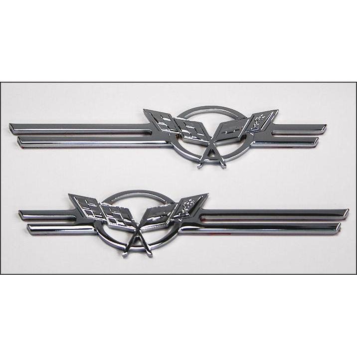 Corvette C5 Logo Billet Chrome Badges 2 Pc. : 1997-2004 C5 & Z06-SR1 Performance