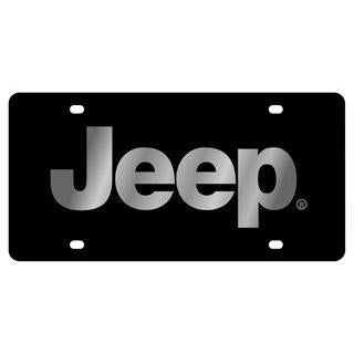 Jeep License Plate - Black Acrylic with Mirrored Logo-SR1 Performance