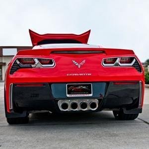 C7 Corvette Stingray Exhaust Filler Panel Perforated Brushed Stainless Steel NPP Exhaust Fits: All 14 through 16 Corvettes With Stock NPP Dual Mode Exhaust-SR1 Performance