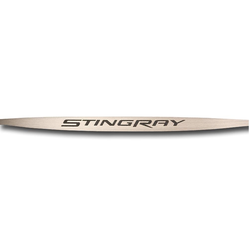 C7 Corvette Brushed Stainless Steel Rear View Mirror With "STINGRAY" Script Trim Fits: 14 and Newer Corvettes with Auto Dim Mirrors-SR1 Performance