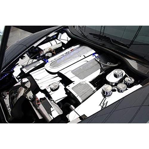 C6/GS Corvette Plenum Cover Low Profile -Perforated Stainless (Illuminated RED)-SR1 Performance