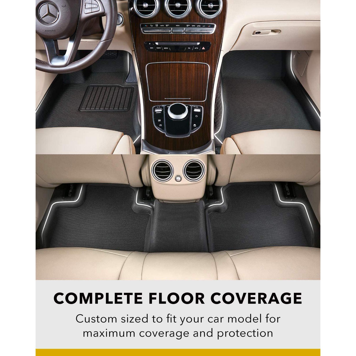 3D MAXpider All-Weather Floor Mats for Tesla Model Y 7-Seat 2021-2022 Custom Fit Floor Liners, Kagu Series (1st, 2nd & 3rd Row, Black)-SR1 Performance