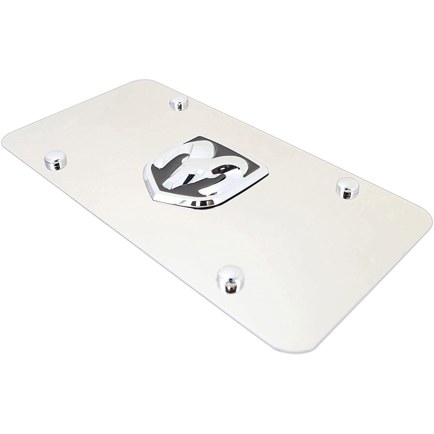 Dodge Ram Logo Chrome Steel License Plate-SR1 Performance