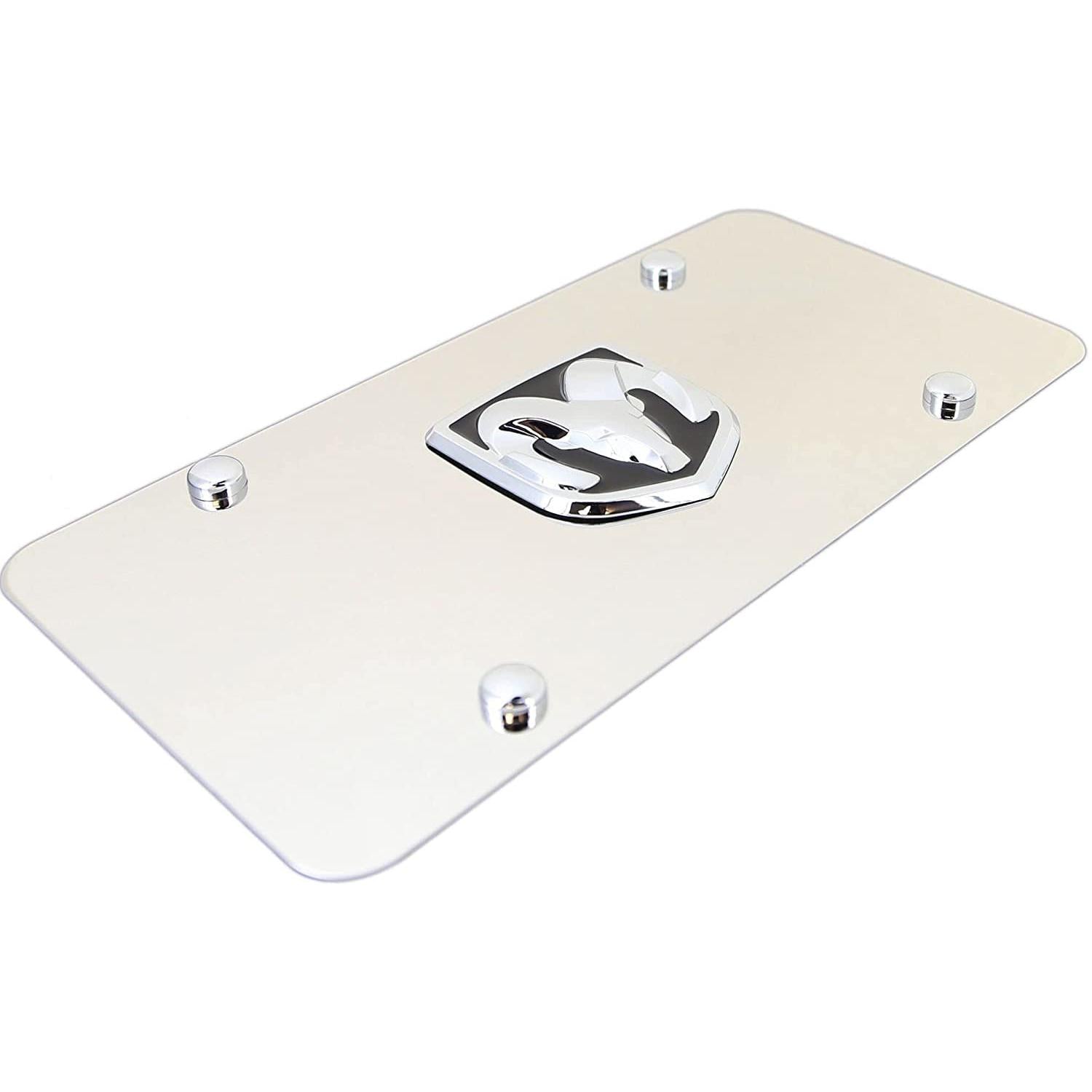Dodge Ram Logo Chrome Steel License Plate-SR1 Performance