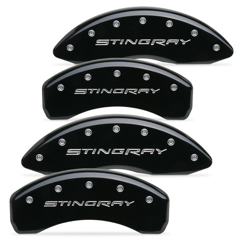 C7 Corvette Stingray Brake Caliper Cover Set with "STINGRAY" Script : Gloss Black-SR1 Performance