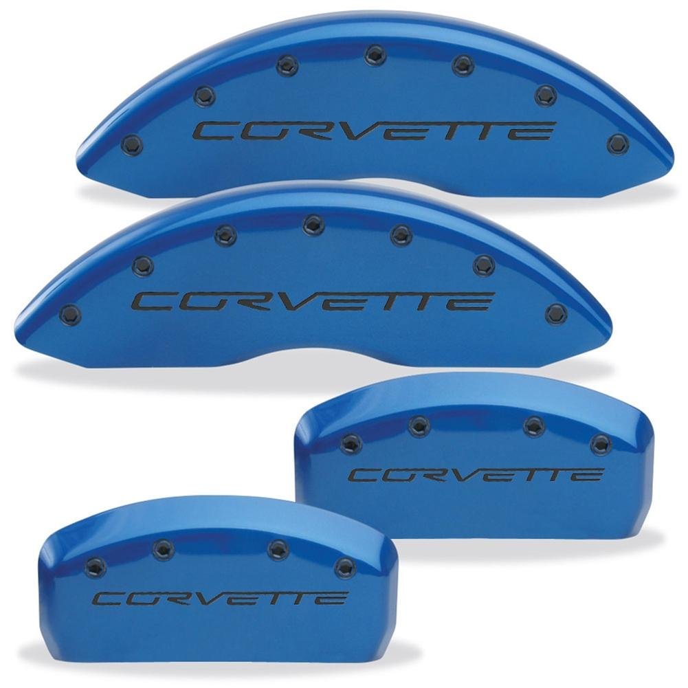Corvette Brake Caliper Cover Set (4) - Body Color Matched with Black Bolts and Script : 2005-2013 C6 only-SR1 Performance