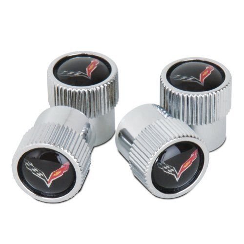 Corvette Valve Stem Cap - Black - 4 Pieces C7-SR1 Performance