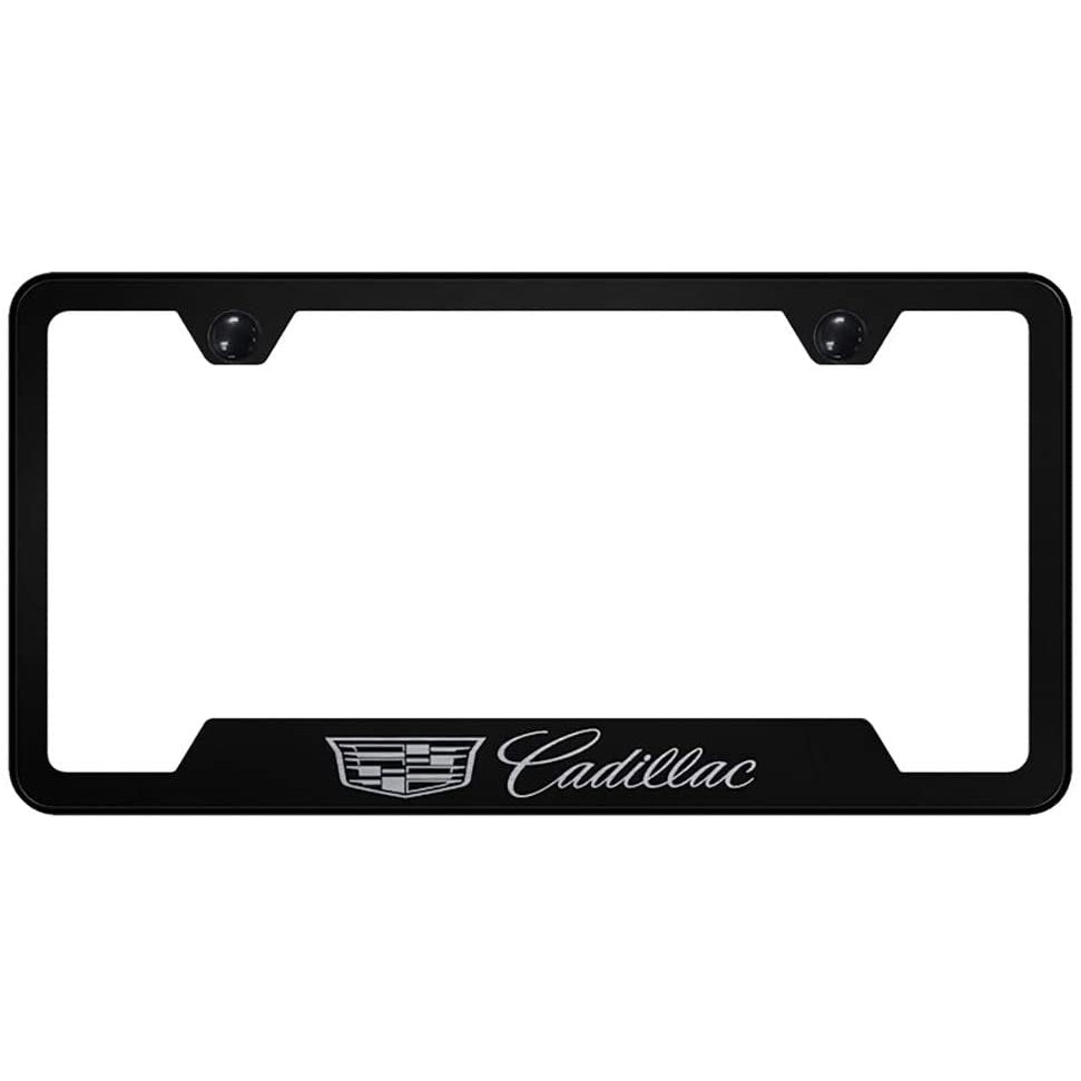 Cadillac Laser Etched License Plate Frame Cut-Out - Black-SR1 Performance