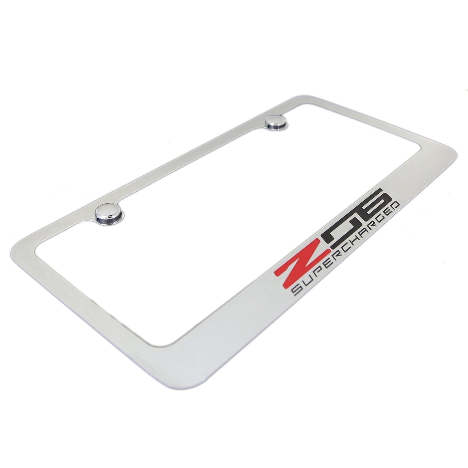 C7 Z06 Supercharged Corvette License Plate Frame - Chrome-SR1 Performance