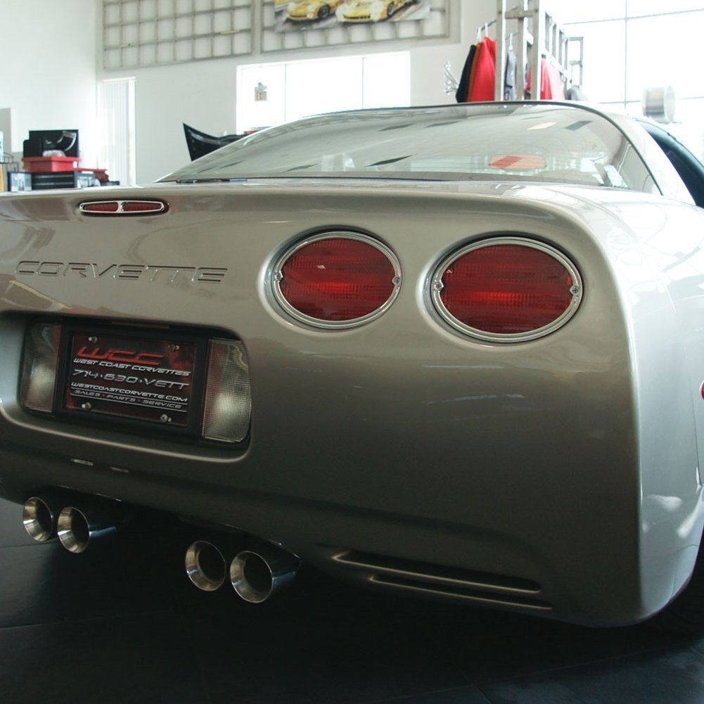 Corvette 5th Brake Light and Taillight Bezels - Billet Chrome : 1997-2004 C5, C5 Z06-SR1 Performance