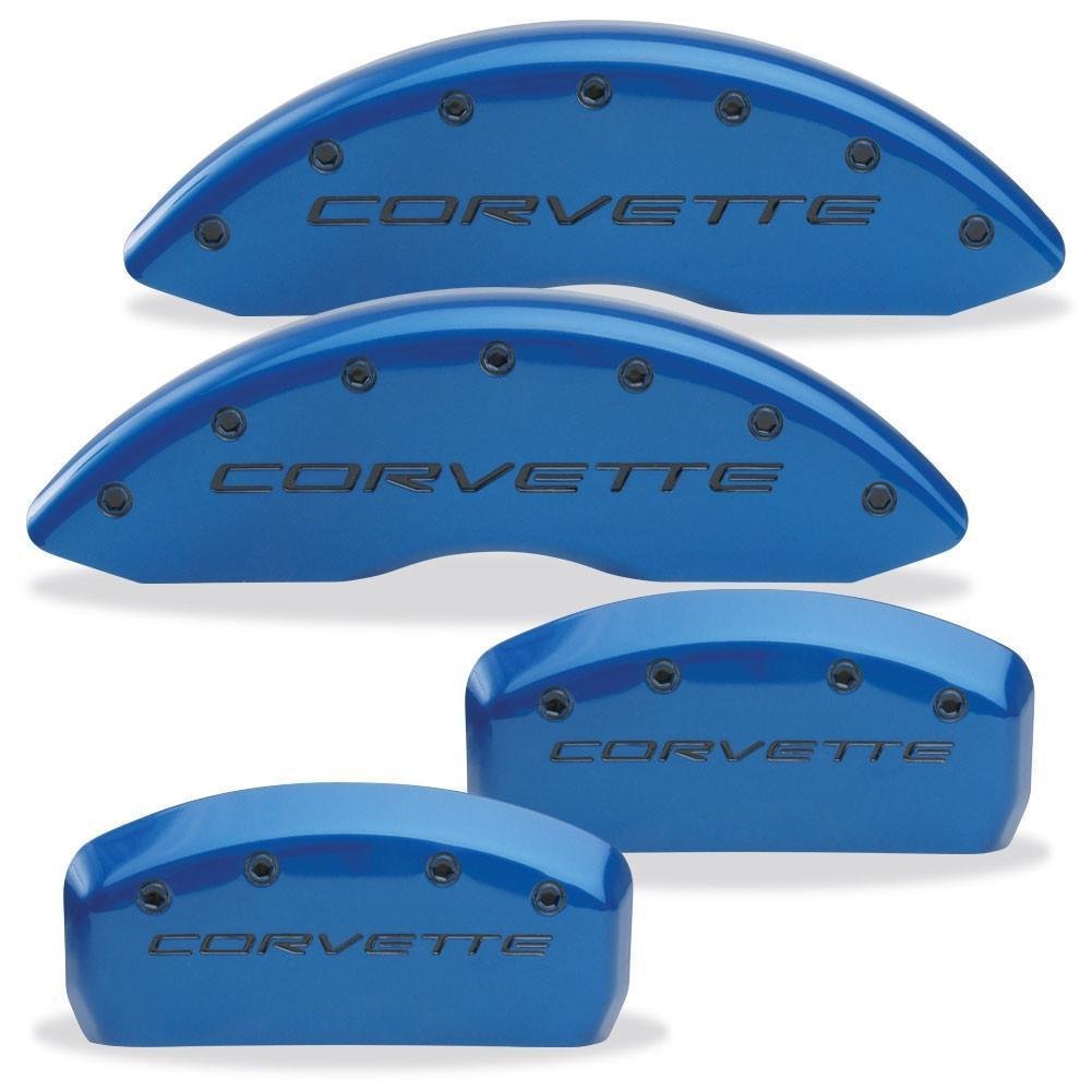 Corvette Brake Caliper Cover Set (4) - Body Color Matched with Black Bolts and Script : 1997-2004 C5 & Z06-SR1 Performance