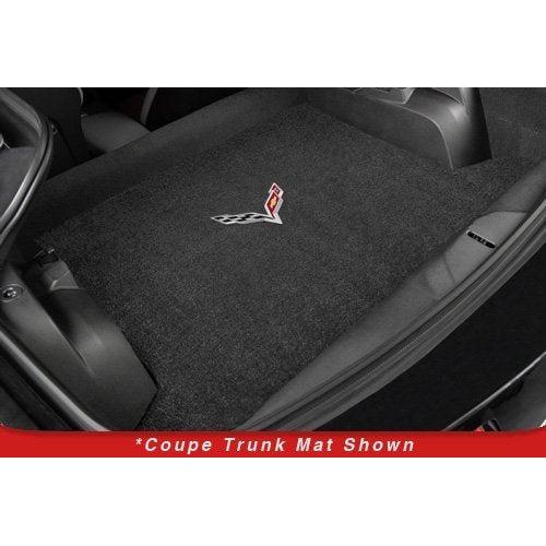 2014 & 2015 Corvette C7 Stingray Ebony Coupe Cargo Floor Mat with Crossed Racing Flags Logo-SR1 Performance