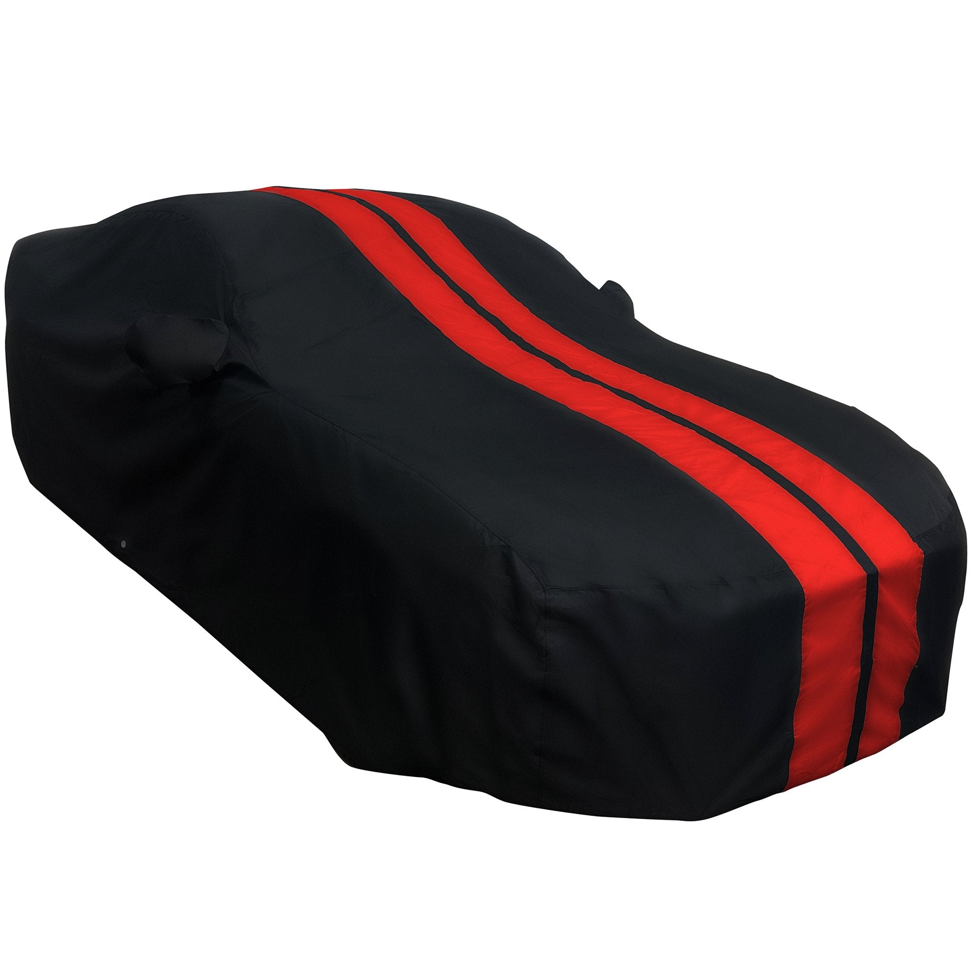 2005-2024 Ford Mustang Ultraguard Plus Car Cover - 300D Indoor/Outdoor Protection - Black with Red Stripes-SR1 Performance