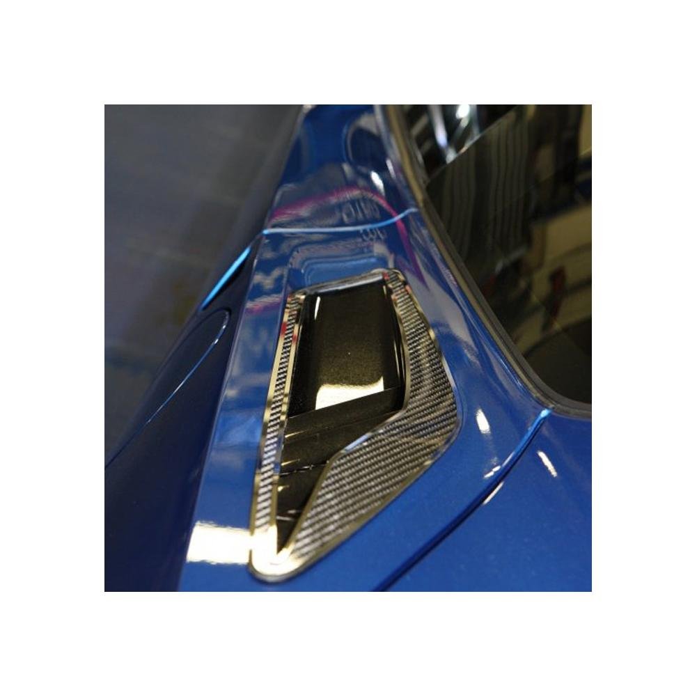 C7 Corvette Stingray Rear Quarter Vent Set 2Pc Carbon Fiber w/Polished Trim-SR1 Performance