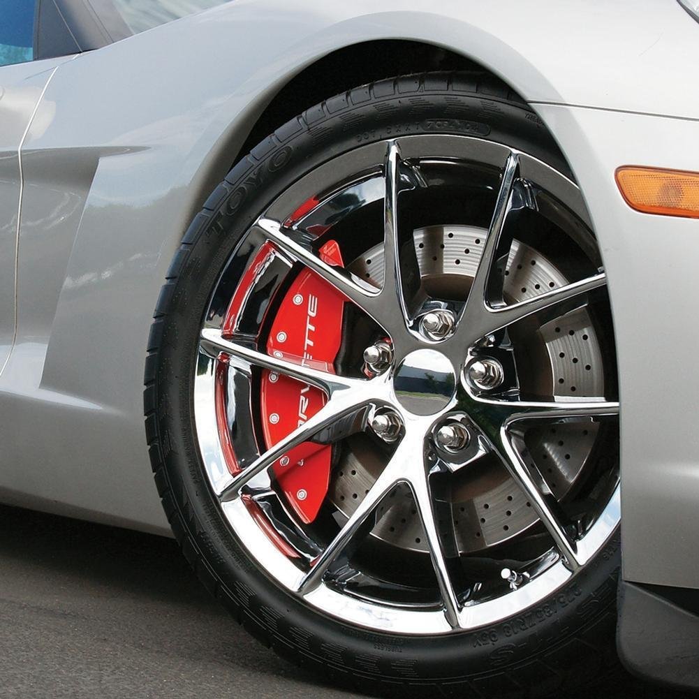 MGP Caliper Covers Chevrolet Corvette C6 2005 2006 2007 2008 2009 2010 2011 2012 (Licensed Logo) - Red-SR1 Performance