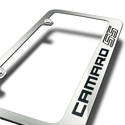 Camaro SS License Plate Frame - Chrome with Black-SR1 Performance