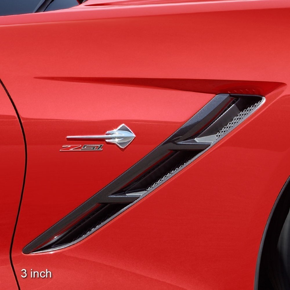C7, C8 Corvette Z51 Badge/Emblem - Domed - Carbon Fiber Look w/Chrome Trim-SR1 Performance