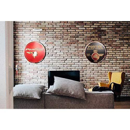 Pontiac Silver Streak Stainless Steel Wall Hanging Sign - Red/Black/Chrome : 22" x 22"-SR1 Performance
