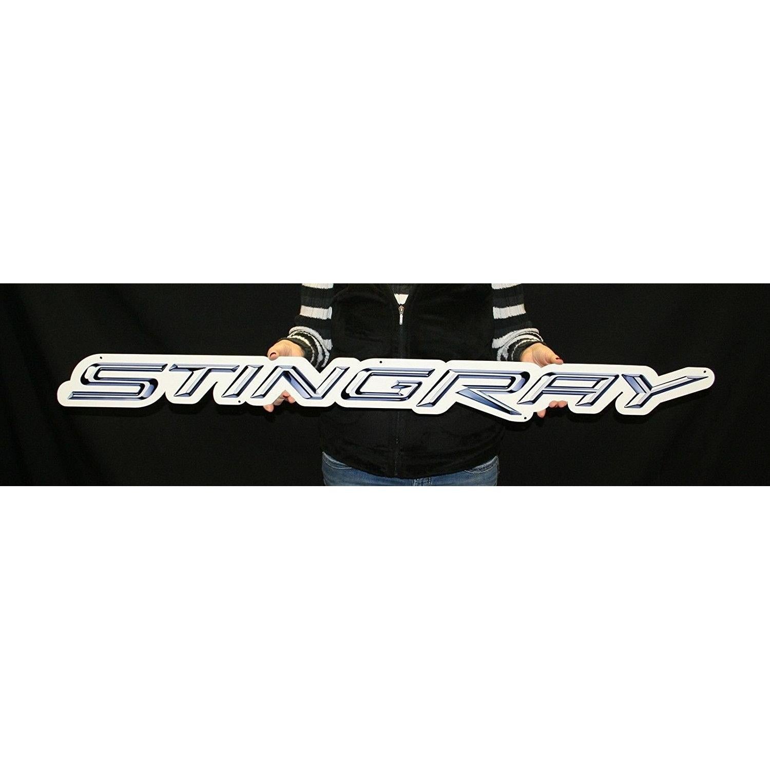 C7 Corvette Stingray Script Metal Sign (18" x 1")-SR1 Performance