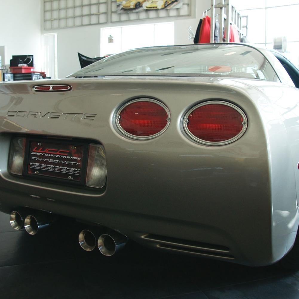 Corvette 5th Brake Light and Taillight Bezels - Billet Chrome : 1997-2004 C5, C5 Z06-SR1 Performance