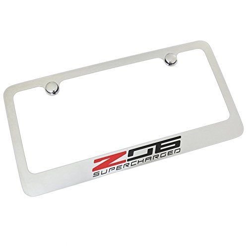 C7 Z06 Supercharged Corvette License Plate Frame - Chrome-SR1 Performance