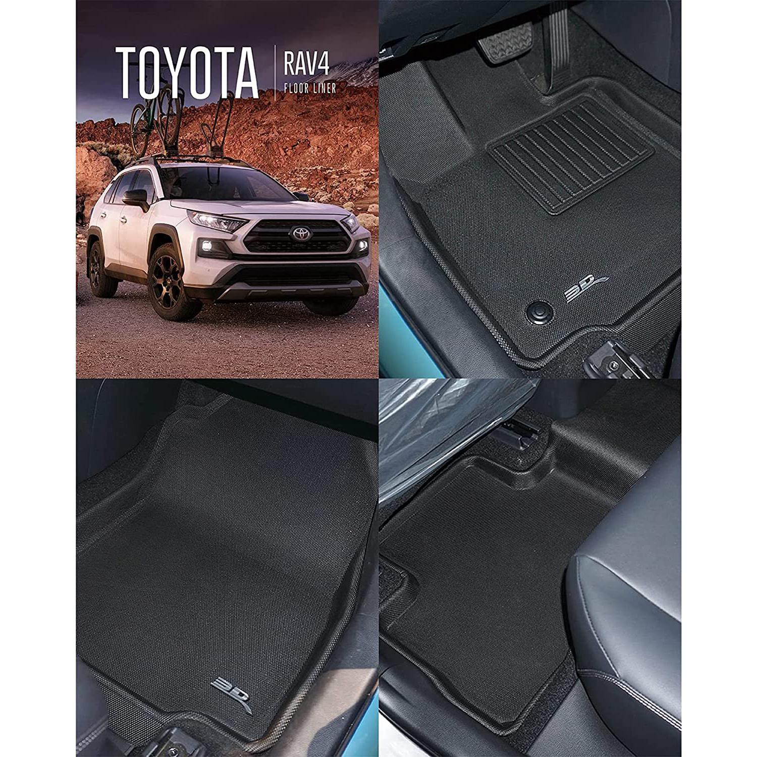 2019-2021 Toyota RAV4 Gas 3D MAXpider Custom Fit KAGU Floor Mats - Black-SR1 Performance