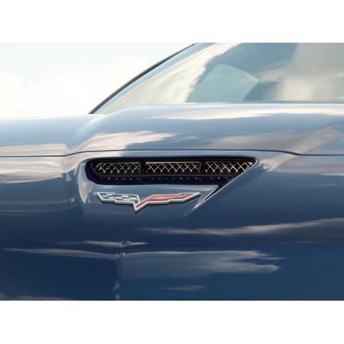 American Car Craft Chevrolet Corvette 2006 2007 2008 2009 2010 2011 2012 2013 Z06 / Grand Sport Mesh Hood Vent Grilles Trim Kit-SR1 Performance