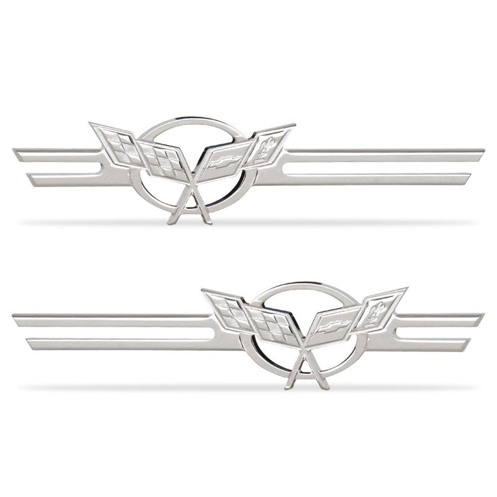 Corvette C5 Logo Billet Chrome Badges 2 Pc. : 1997-2004 C5 & Z06-SR1 Performance