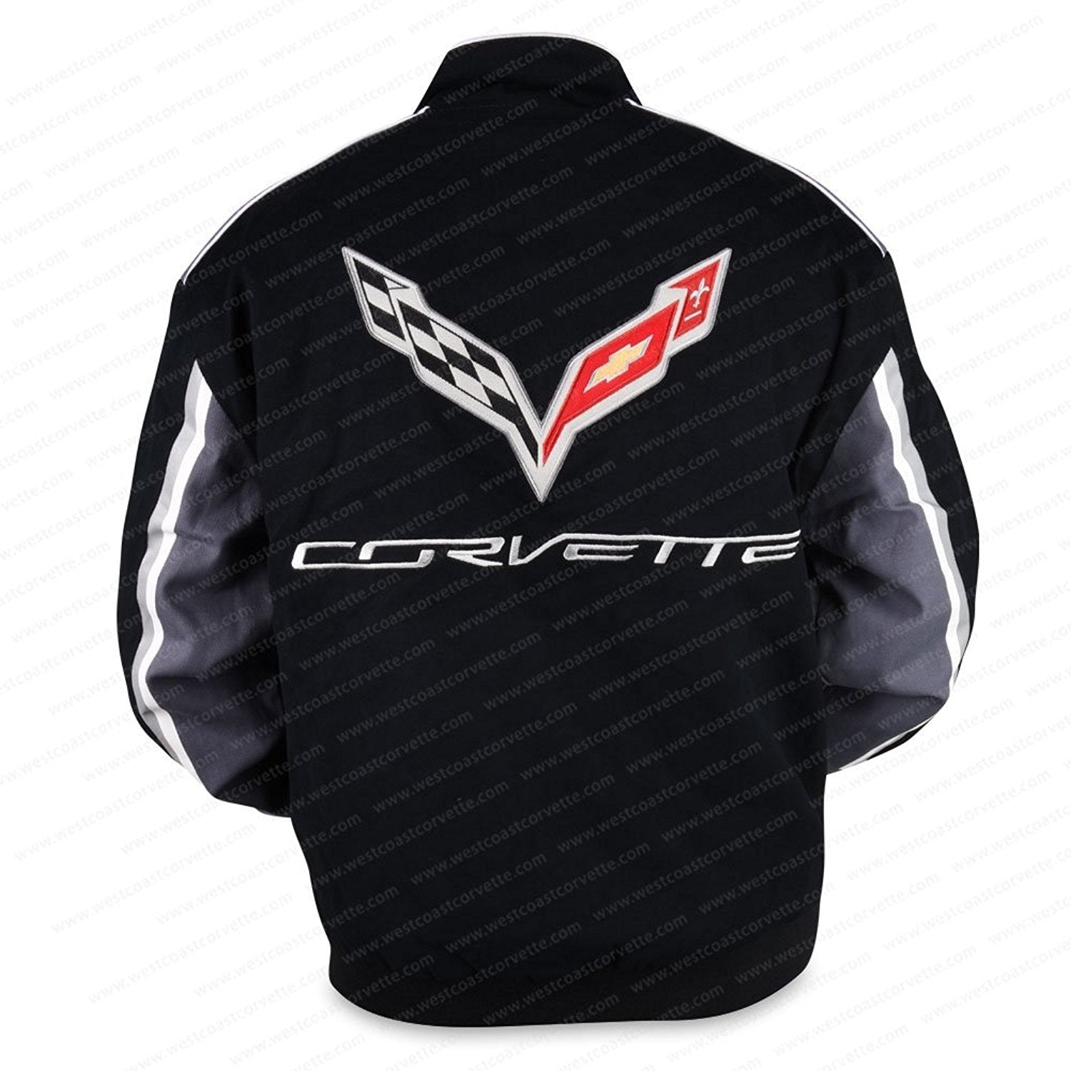 C1-C7 Corvette All Logo Collage Twill Jacket - Black-SR1 Performance